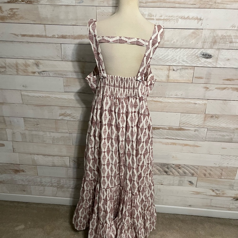 Anthropologie Pink Patterned Tiered Midi Dress - Picture 11 of 11